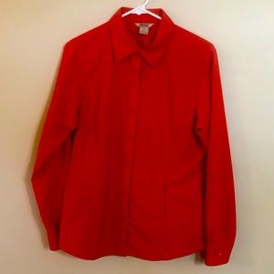 Duluth Women's Orange Button Down Shirt sz Med cool plus